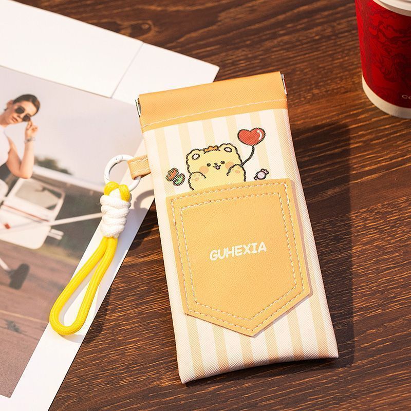 Dibujos animados lindo dopamina cuello colgante bolsa de gafas gafas de sol portátiles para mujer gafas de miopía bolsa colgante de gafas