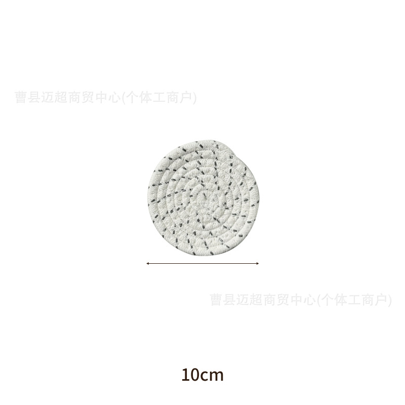 現物の綿織のコースターの円形の食卓の防熱マットのシンプルな日本式のシンプルな食事マットの断熱マットのレストランの砂の鍋のマット|undefined