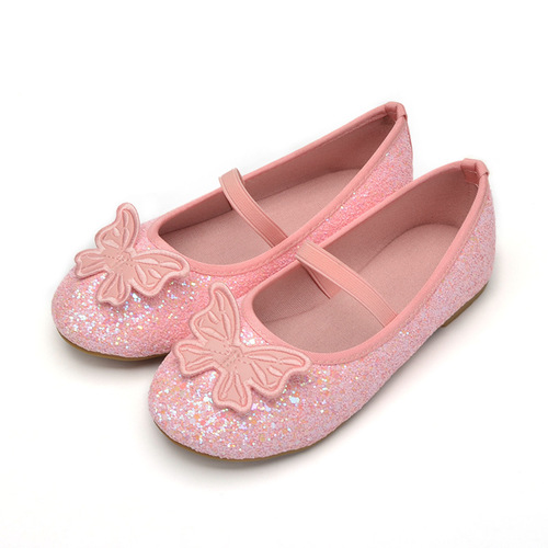  Princess Grite Style Girls' Shoes Korean Version Crystal Shoes with Cute Sparkling Bowknot Girls' Dance Shoes