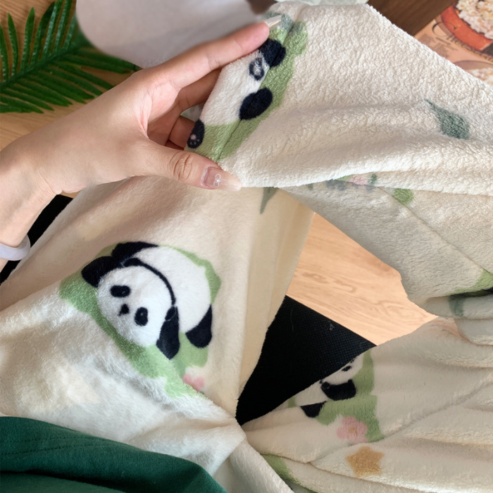 Invierno nuevo pijama de franela de dama dulce lindo y espeso de peluche dibujos animados Baby Esponja pantalones caseros para usar