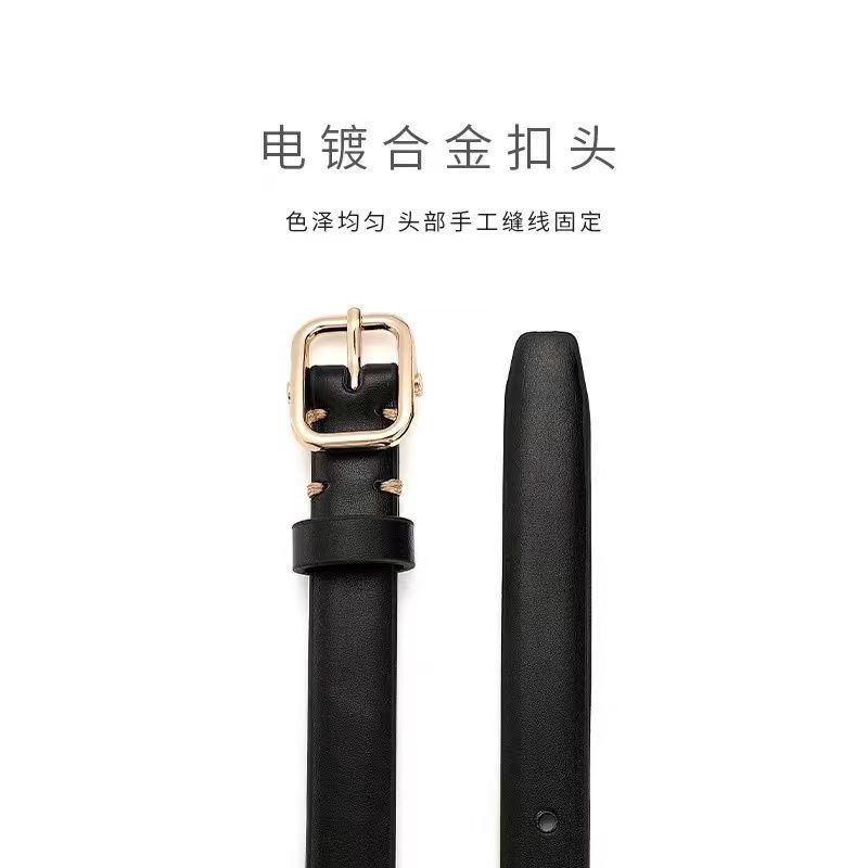 Cinturón de estilo coreano de las mujeres de textura retro camisa de vestir pantalones de moda hebilla de oro cinturón decorativo Delgado