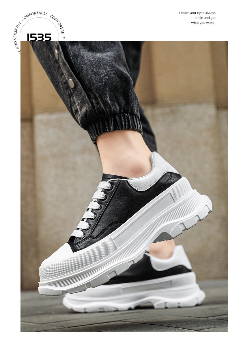 p9Shoes pour hommes automne nouvelles chaussures de sport décontractées pour hommes chaussures basses en cuir plate-forme à semelles épaisses baskets pour hommes Mc Queen chaussures blanches_voghion.com