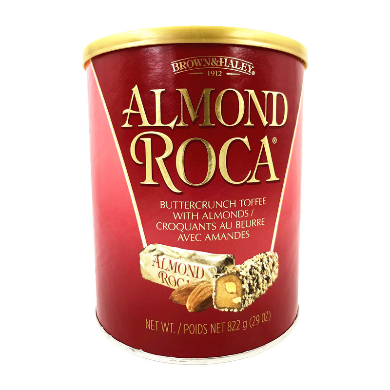 美国进口年货礼盒 乐家杏仁糖ROCA乐嘉扁桃仁巧克力糖822g罐喜糖