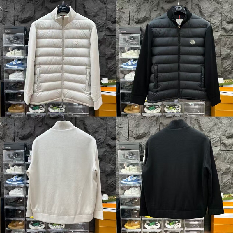 Cross-Border European Station Autumn and Winter New High-End Version down Zipper Cardigan with Knitted Sweater, Fashionable Versatile Jacket
