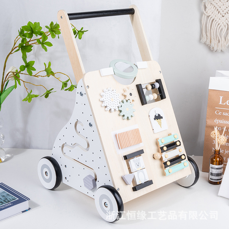 Juguetes personalizados de madera para bebés pequeños caminantes caminantes multifuncionales para el hogar 1 - 3 años