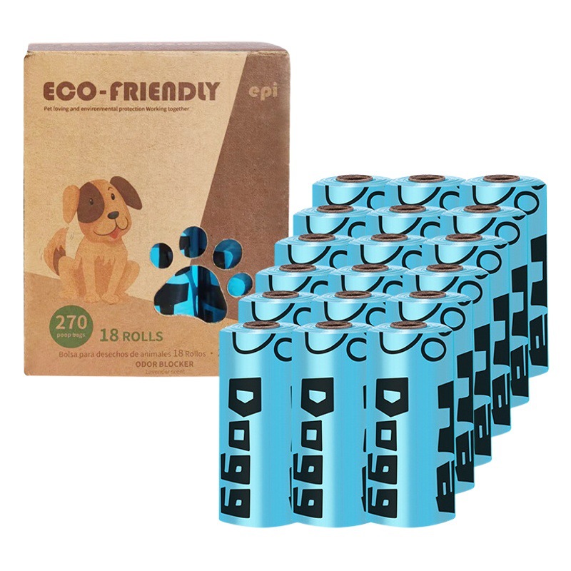Transfronterizo en stock al por mayor 1,5 Bolsa de basura para mascotas de seda en caja bolsa de caca EPI bolsa de caca degradable bolsa de caca