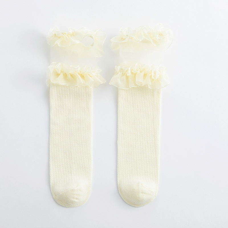 Creamy yellow-T350 double lace
