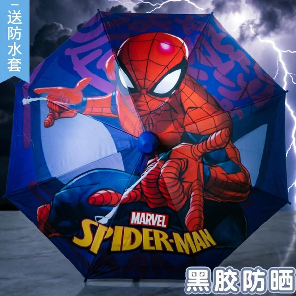 Spider-Man Marvel First Grade Children's Umbrella Baby Kindergarten Cute Boys' Automatic Black Coated Umbrella