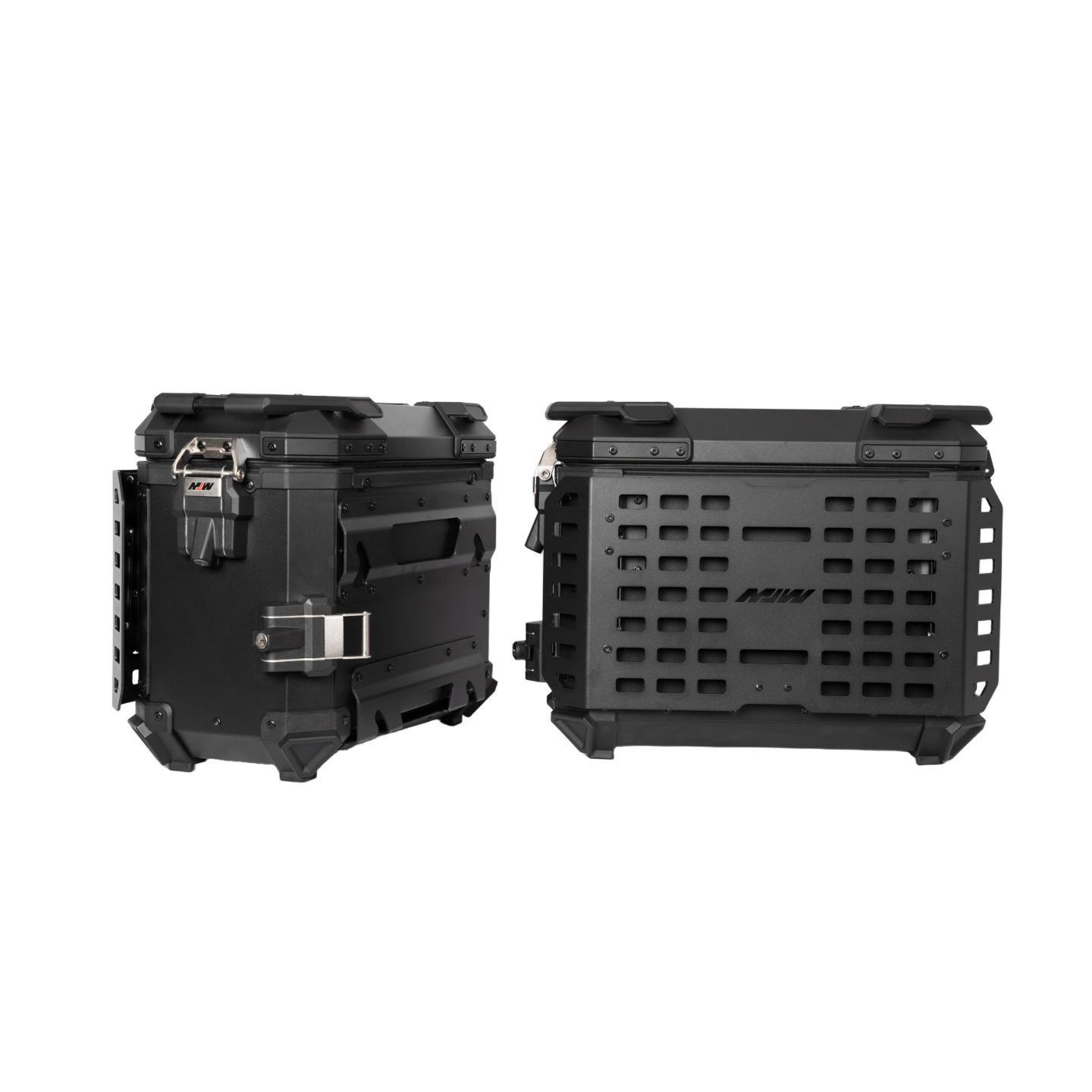38Lbm Multifunctional Armored Black Aluminum Alloy Three-Box Motorcycle Tail Box Side Box for Motorcycle Travel and Camping Storage