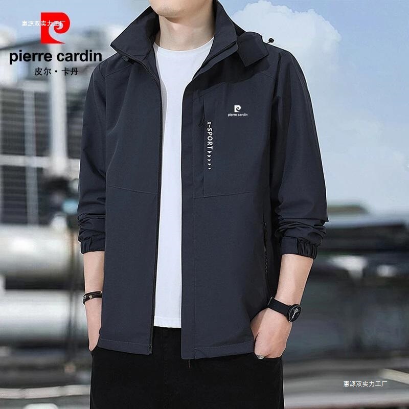Pierre Cardin Jacket Spring and Autumn Men's Loose Large Size Waterproof Outdoor Sports Casual Thin Jacket