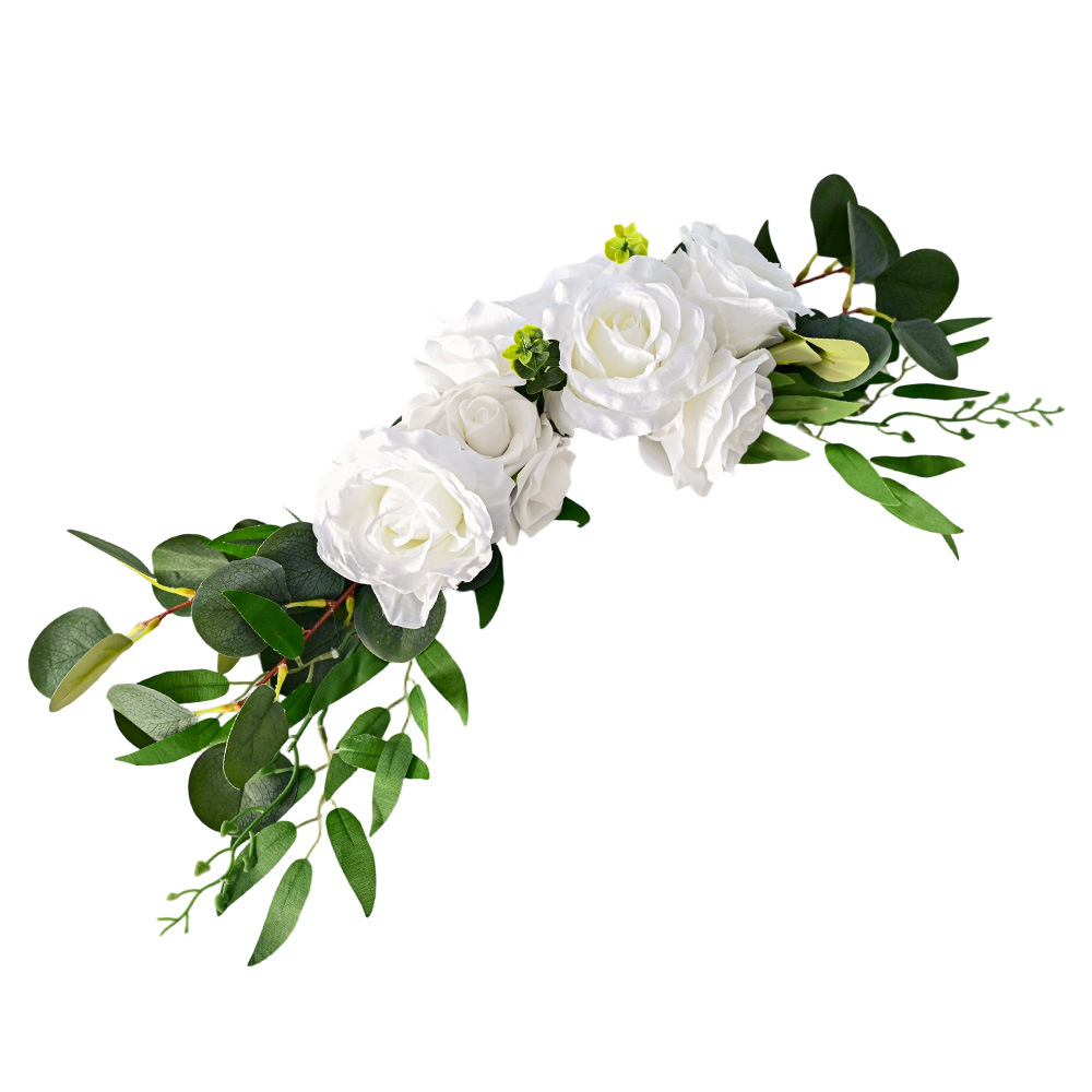 Amazon silla de flores artificiales transfronterizas flores de boda tarjeta de bienvenida flor decoración de bodas arco friso flores rosas 2025