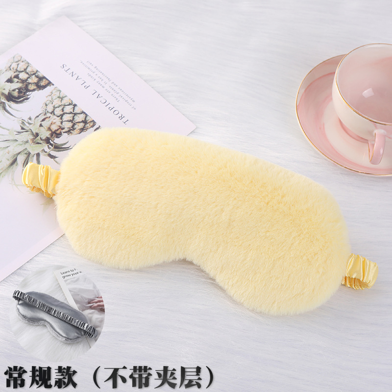 Spot piel de conejo pequeña máscara para dormir máscara para dormir máscara para ojos de felpa máscara para ojos transpirable de seda de imitación agradable para la piel máscara para ojos agradable para la piel de otoño e invierno