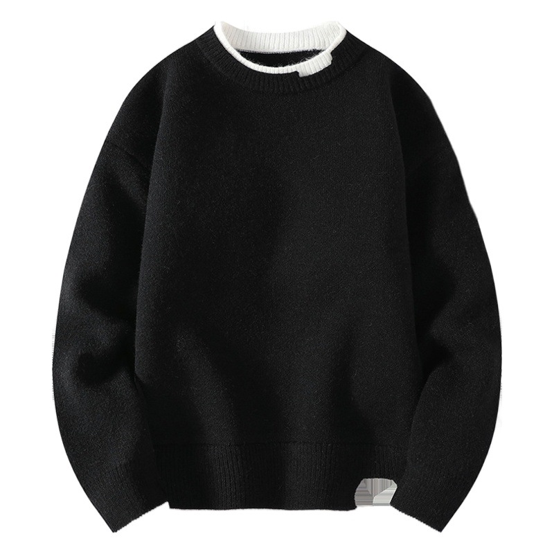 La Generación de comercio exterior transfronterizo Otoño e Invierno de los hombres prendas de punto falso de dos piezas popular de algodón de Cachemira moda juvenil suéter casual