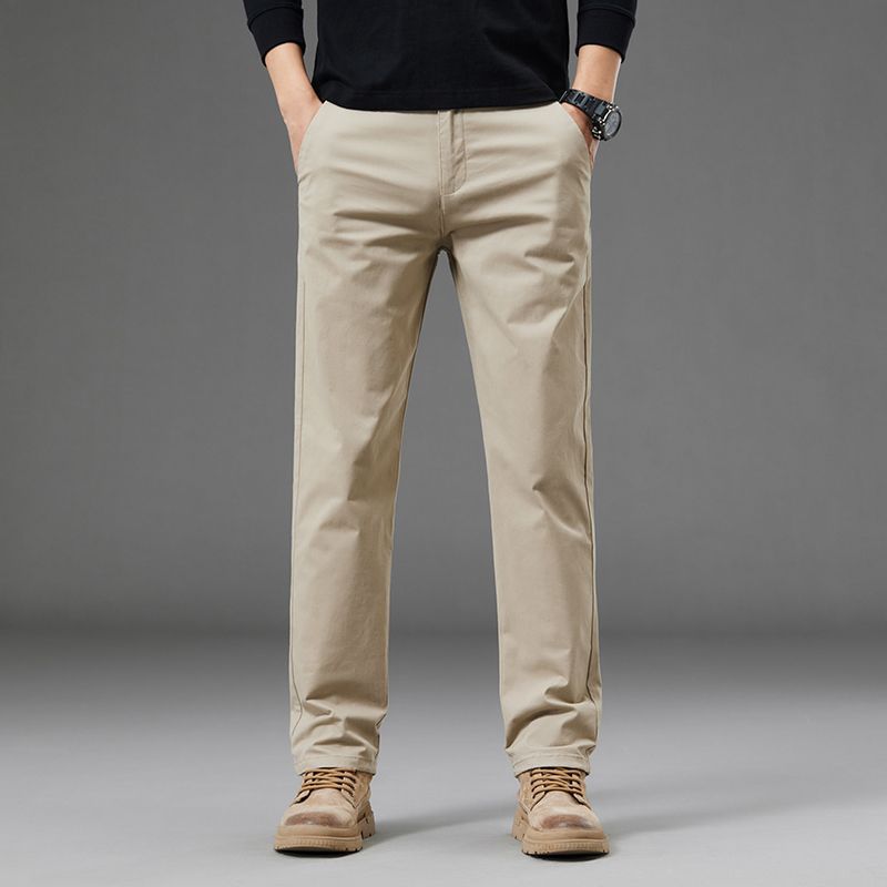 High-End Pure Cotton 2026 New Style Casual Pants for Men, Loose Straight-Leg, Stretchy, Trendy, Sporty, Business Men's Long Pants