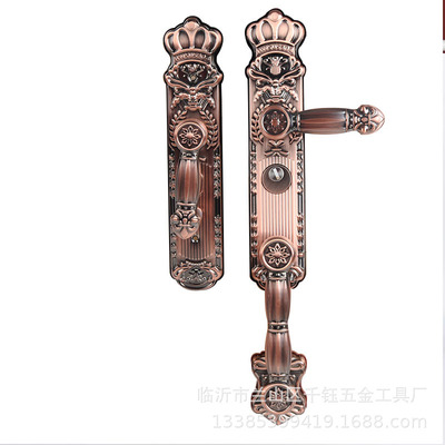 不锈钢别墅门锁 红古门锁 欧式拉手双面加钢板不分左右防盗门把手