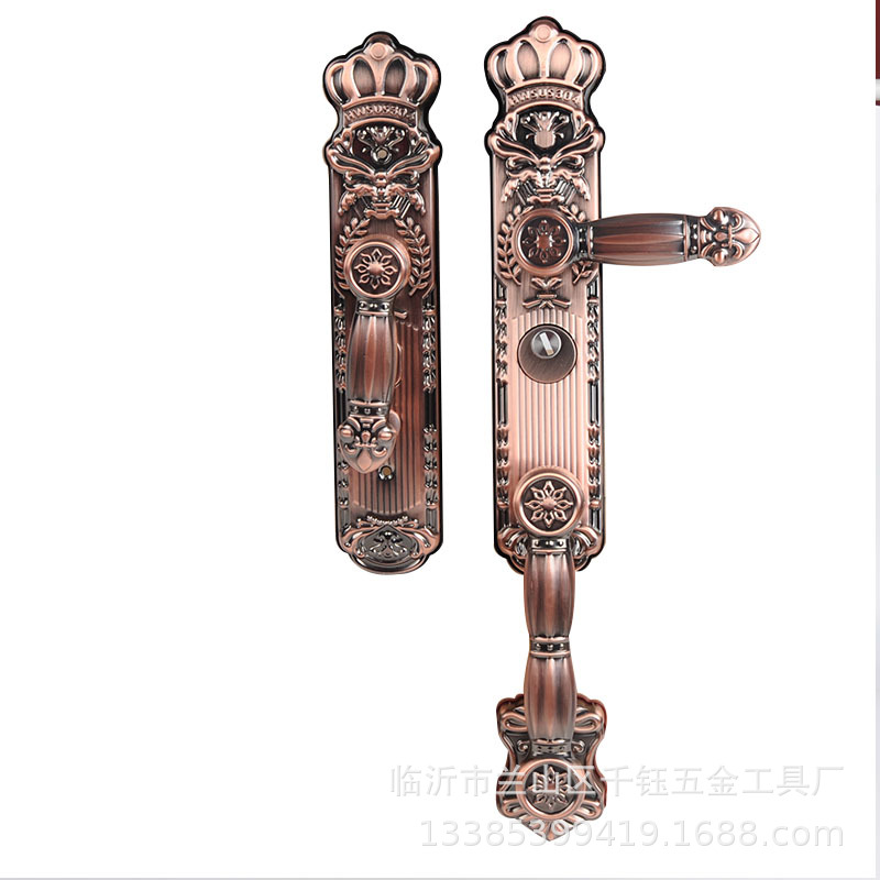 不锈钢别墅门锁 红古门锁 欧式拉手双面加钢板不分左右防盗门把手
