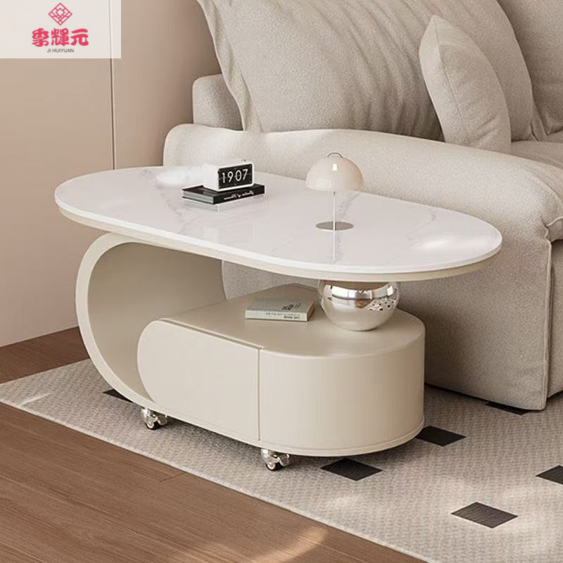 Italian Modern Slate New Coffee Table Living Room Home High-End Small Apartment Simple New Light Luxury Removable Side Table