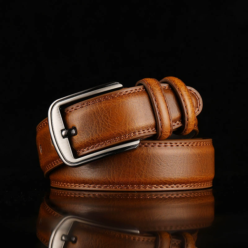 Belt, leather brown colored buckle, trousers