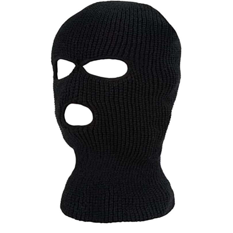 Three-Hole Double-Hole Hood, Winter Warm Balaclava, Knitted Motorcycle Mask, Cycling Hood