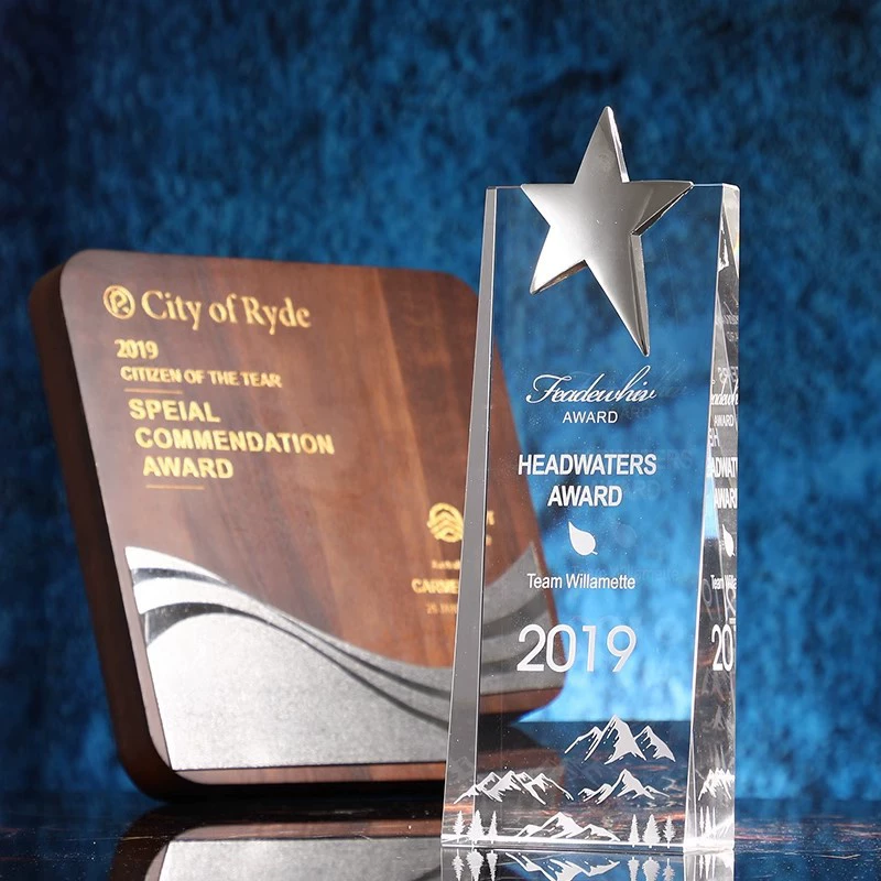 Новый хрустальный трофей Вэн Кай 2024 года с гравировкой пятиконечной звезды, золотые, серебряные и бронзовые медали, корпоративная награда