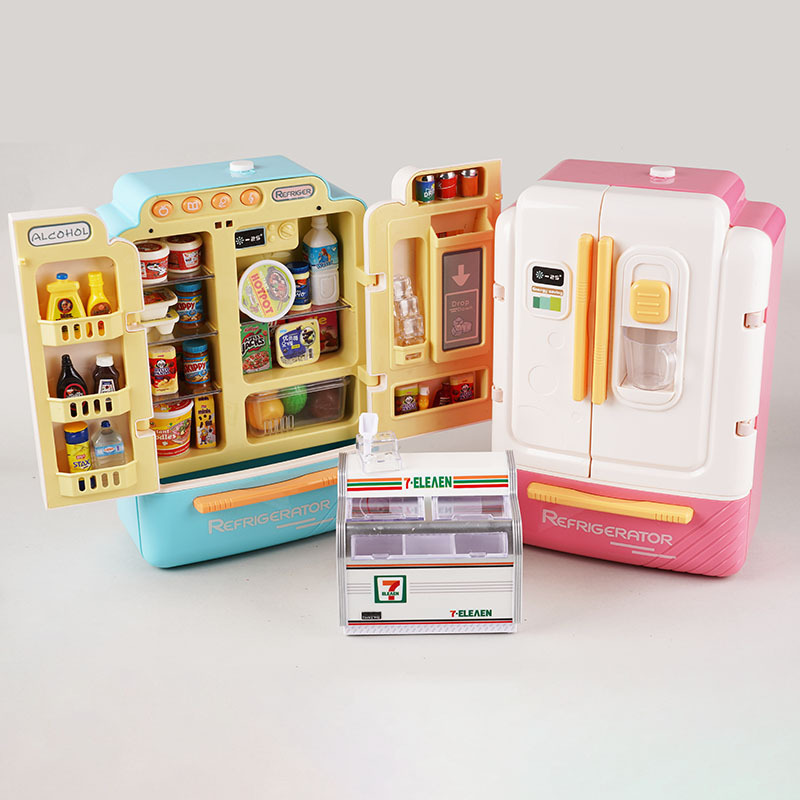 Children's pretend play simulation home appliance ice spray kitchen multifunctional refrigerator toy birthday gift for girls and boys