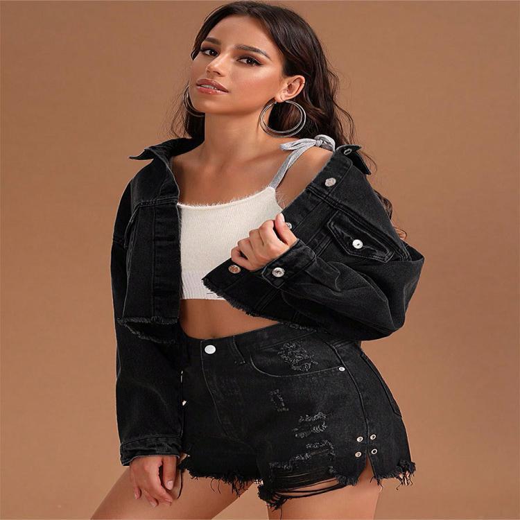 Foreign Trade Cross-Border Denim Women's Jacket, Loose Retro Washed Versatile Bf Short Style Long-Sleeved Breathable Casual Women's Jacket