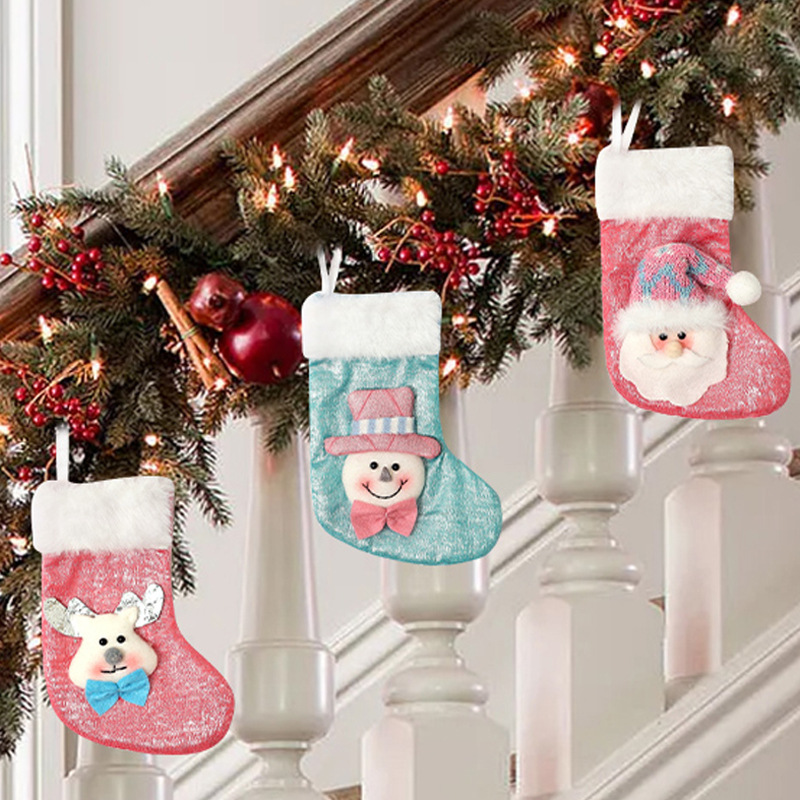 Cross-border Christmas socks children's gift bags party decoration pendants Christmas decorations Christmas candy bags decorations wholesale