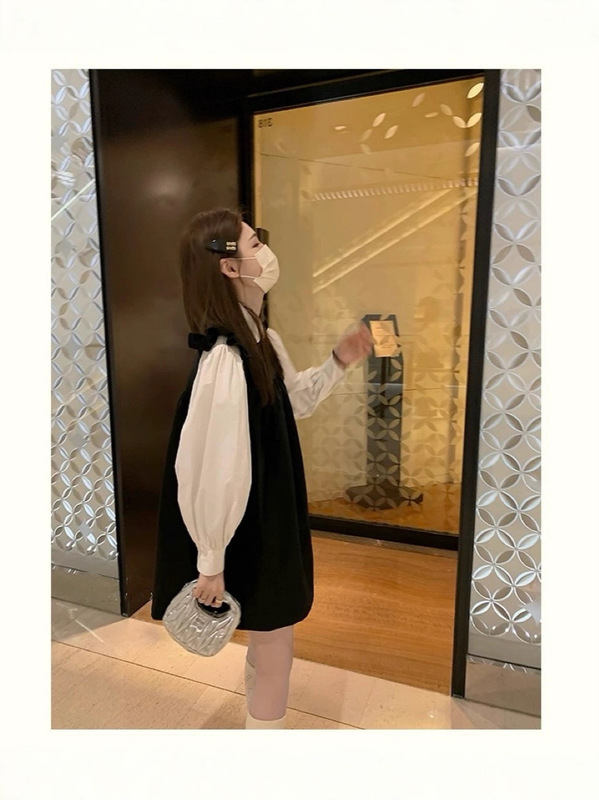 白色韩国chic气质百搭翻领宽松褶皱泡泡袖衬衫女春秋韩版G1462|undefined