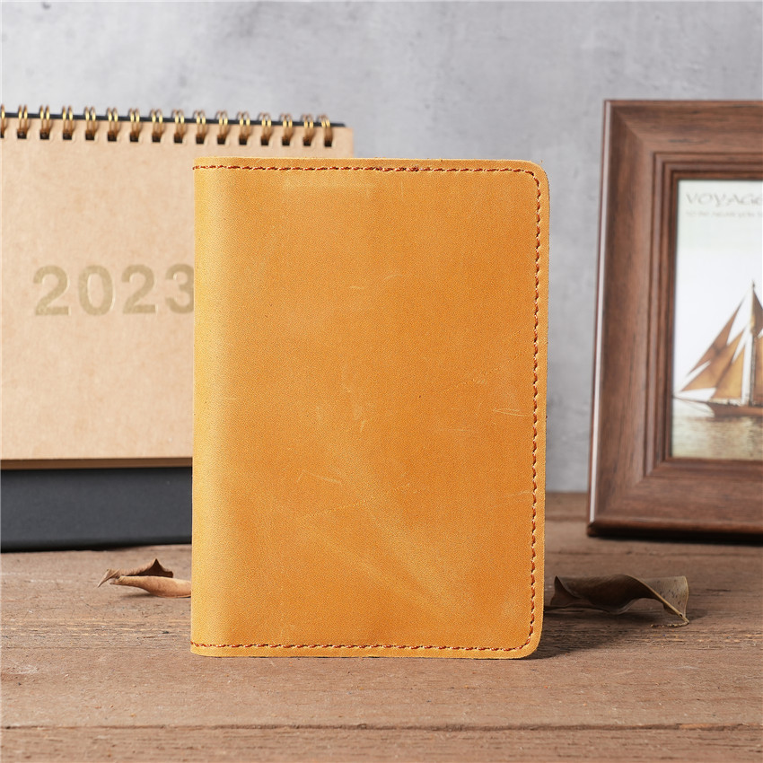 vintage genuine leather passport bag crazy horse leather multi function multi card wallet document bag ticket holder coin bag_voghion.com