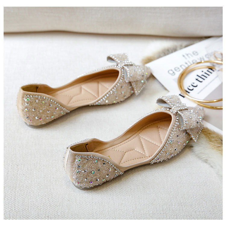 Women's Elegant Solid Color Rhinestone Bowknot Point Toe Casual Shoes display picture 11