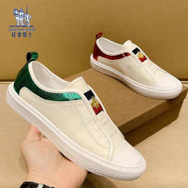 板鞋男秋季透气低帮潮牌小白鞋韩版时尚百搭一脚蹬驾车运动休闲鞋