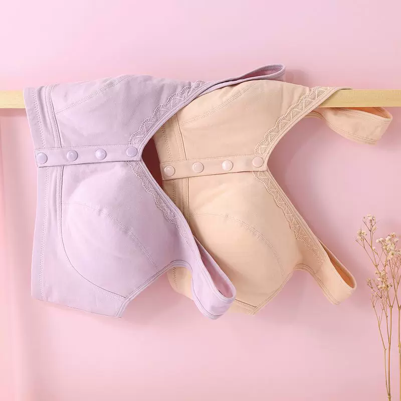 彰艳 Lace quilted comfortable bra, underwear, for middle age, front lock