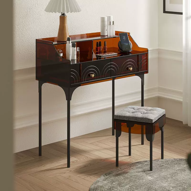 轻奢亚克力梳妆台卧室化妆台现代简约极简主卧小型化妆梳妆桌