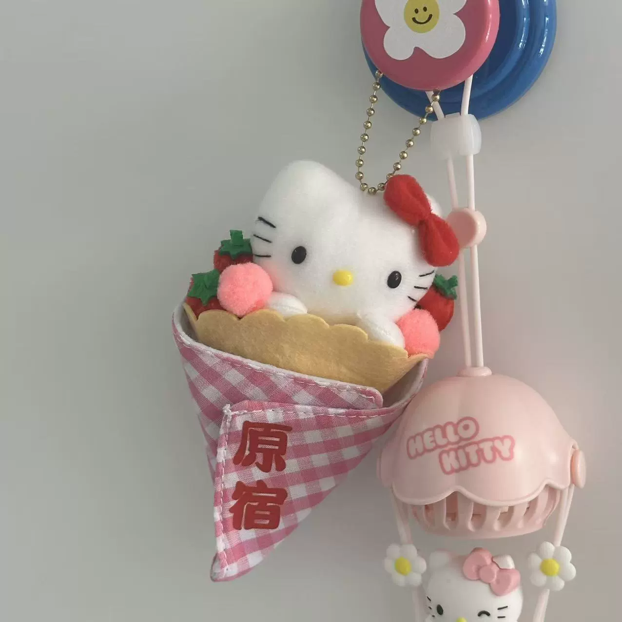 Плюшевый брелок-подвеска Hello Kitty, милый кукольный брелок для сумки, 11 см, легкий и прочный