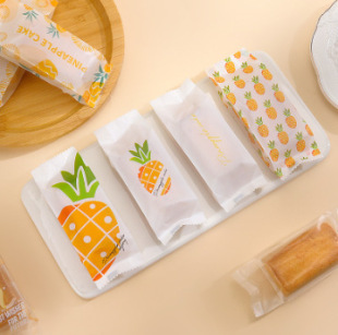 Pineapple Cake Packaging Bag, Small Fresh Biscuit Snacks, Lucky Cake Nougat Machine Sealing Bag, about 100 Pieces