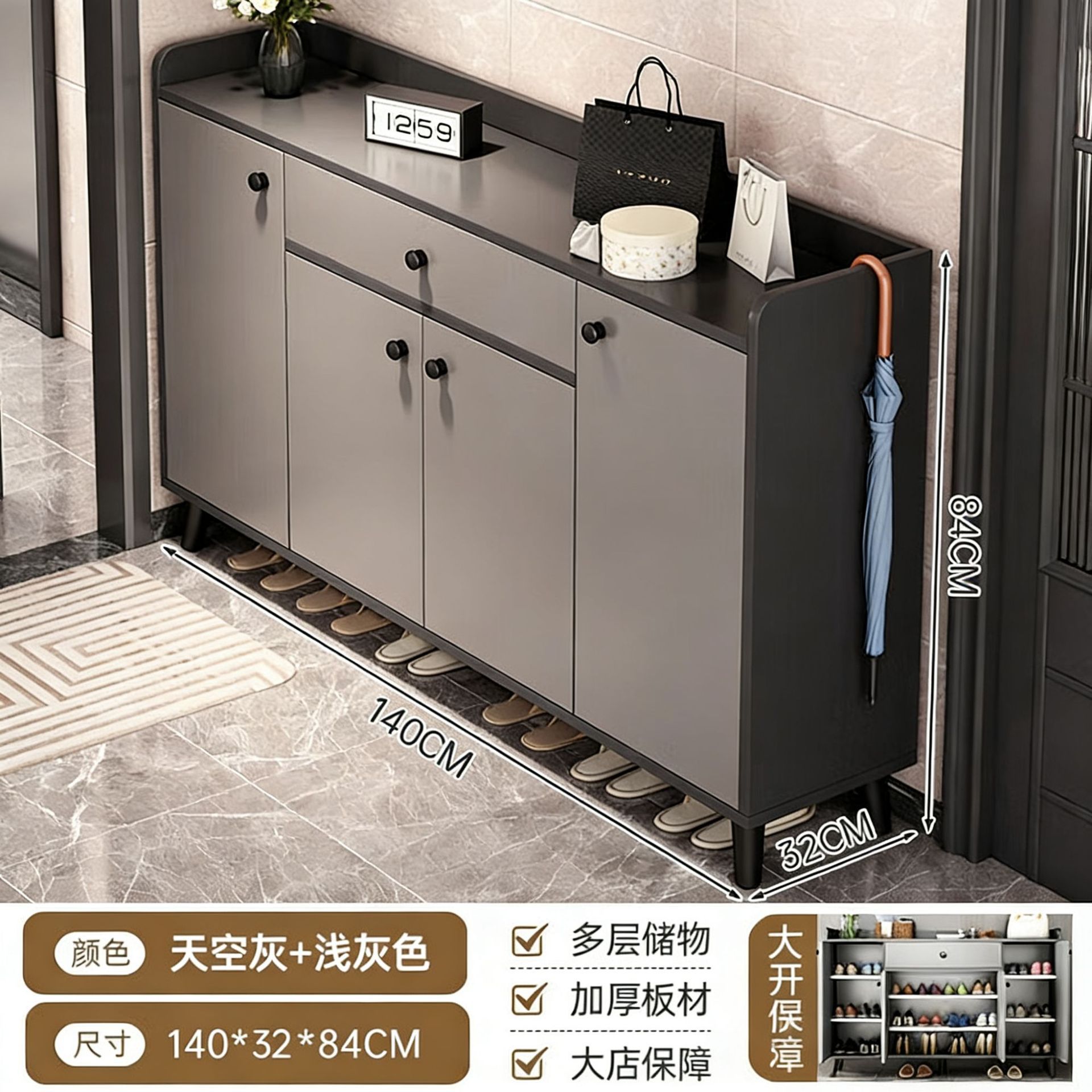 Fábrica de venta directa armario de comedor armario de almacenamiento lujo ligero moderno contra la pared en una sala de estar familiar simple armario de té cocina