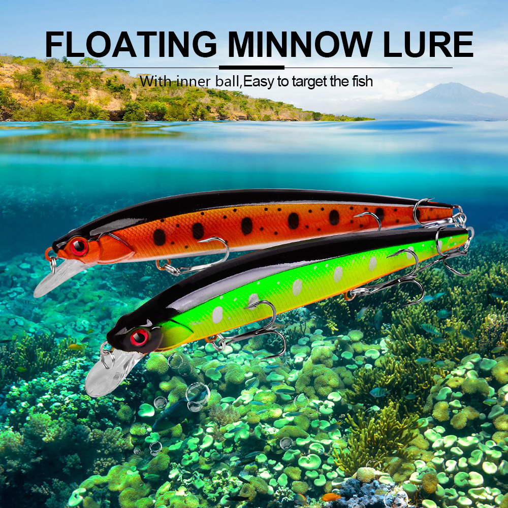 Sinking Minnow Fishing Lures  Shallow Diving Fresh Water Bass Swimbait Tackle Gear