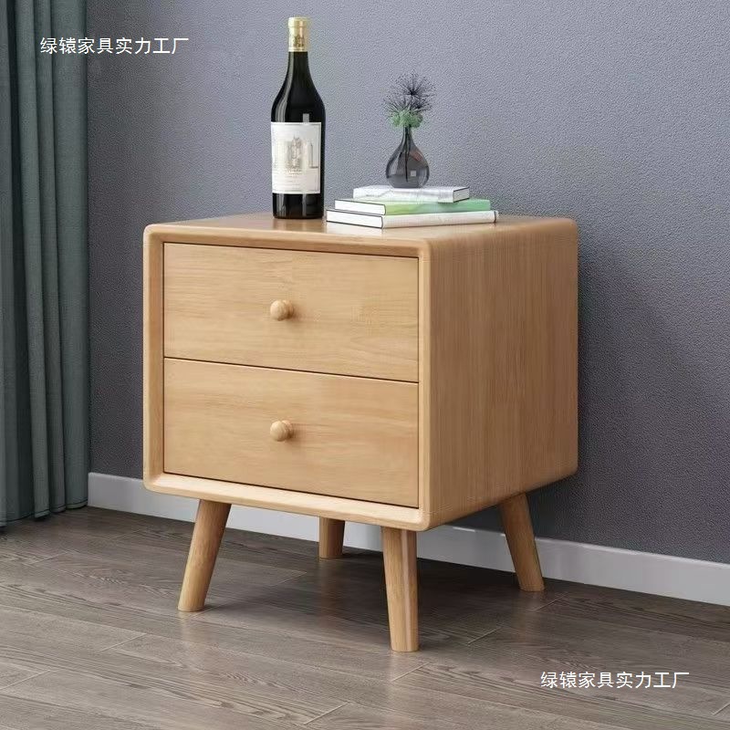 Nordic Solid Wood Bedside Table Simple Modern Fully Equipped Bedroom Simple Small Storage Cabinet Home Storage Bedside Cabinet