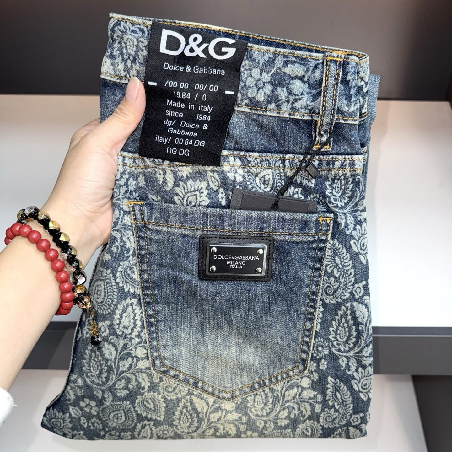Asymmetrical Print High-Quality European Men's Jeans Slim Fit Stretchy Vintage Washed Straight Casual Men's Trousers