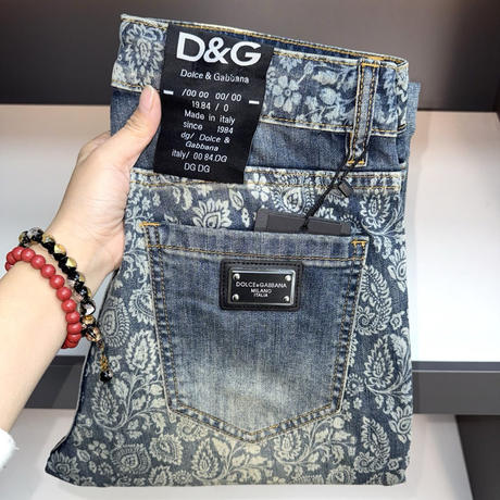 Asymmetrical Print High-Quality European Men's Jeans Slim Fit Stretchy Vintage Washed Straight Casual Men's Trousers