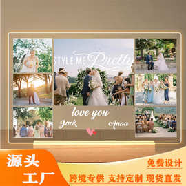 跨境创意DIY小夜灯，卧室客厅个性化装饰创意氛围灯图片文字定制