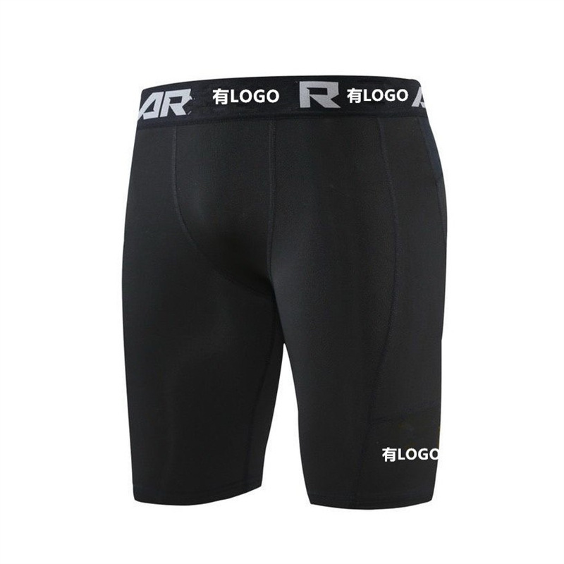 Fitness Shorts Tight-Fit Sports Pants High Elastic Running Training Compressed Pants Quick-drying Men's Pants Basketball Bullhead Label