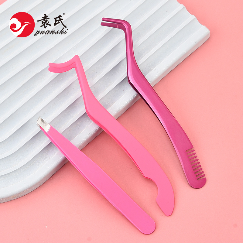 Injerto de pestañas postizas pinzas traje portátil clip de Peine clip de cejas clip de siete en forma de clip de pestañas postizas herramienta auxiliar