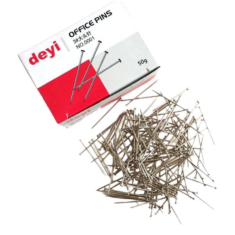 Suministros de oficina niquelado pin metal en caja pin creativo 200 pasadores fijos papelería de aprendizaje al por mayor