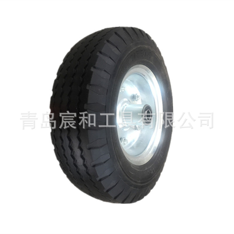 4.10/3.50-6PU发泡轮 13寸树枝粉碎机pu实心轮胎 PU Form Wheel