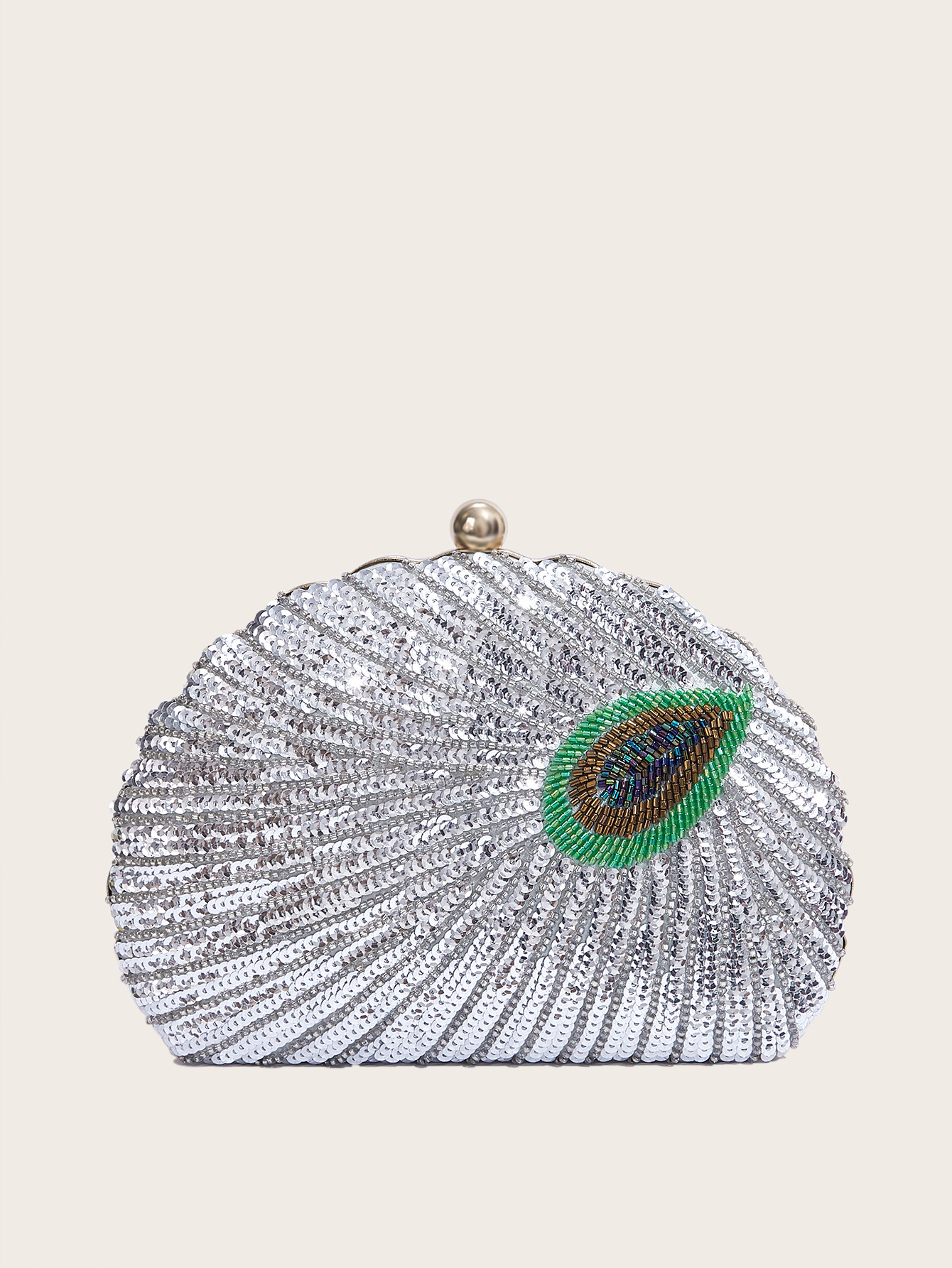 Perlenstickerei Pailletten Abend Cheongsam Crossbody Schulter Handheld Damen Pfau Perlen Kleid Tasche_voghion.com