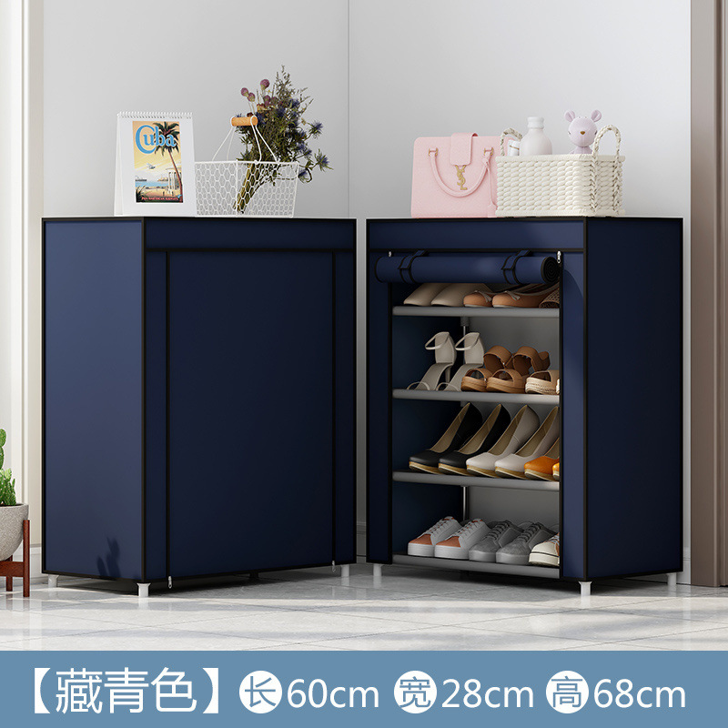 Estante de zapatos de tela de Oxford simple multicapa estante de almacenamiento multifuncional a prueba de polvo en la puerta del dormitorio estudiantil