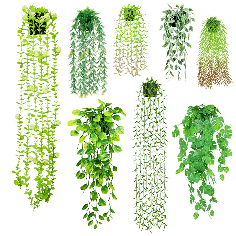 Amazon Трансграничное моделирование эвкалипта листья лозы мандала горох висячий декоративный зеленый матовый горшок