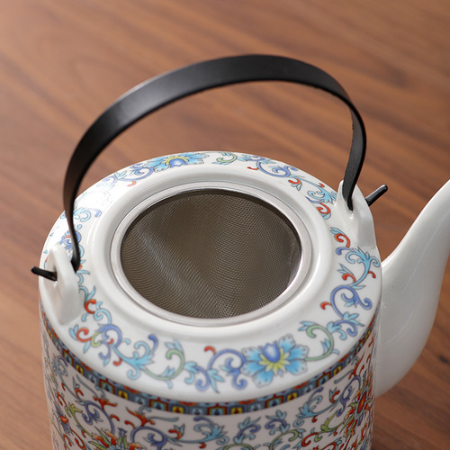 High temperature resistant ceramic teapot with filter cold water kettle Chinese household teapot large capacity hotel tea making single pot