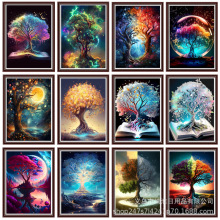 新款热销5D钻石画满钻风景树diy贴钻装饰画 跨境货源 厂家批发